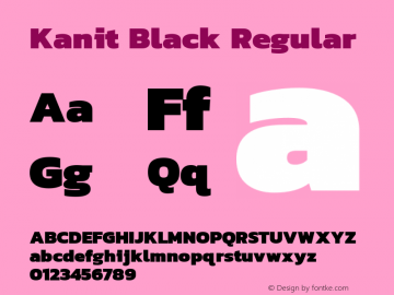 Kanit Black Regular Version 1.001 Font Sample