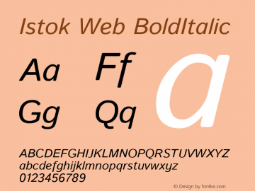 Istok Web BoldItalic Version 1.0.2g Font Sample