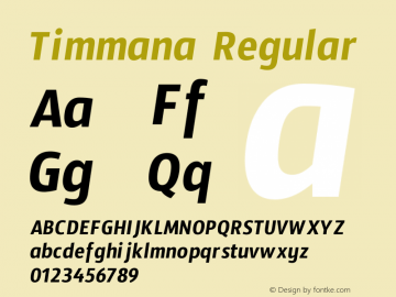 Timmana Regular Version 1.0.4; ttfautohint (v1.2.42-39fb) Font Sample