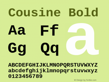 Cousine Bold Version 1.21 Font Sample