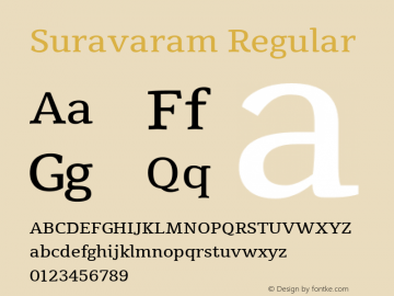 Suravaram Regular Version 1.0.4; ttfautohint (v1.2.42-39fb)图片样张