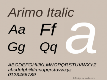 Arimo Italic Version 1.23图片样张