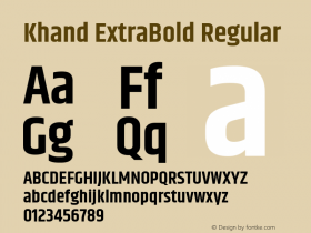 Khand ExtraBold Regular Version 1.0 Font Sample