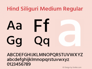 Hind Siliguri Medium Regular Version 0.702;PS 1.0;hotconv 1.0.81;makeotf.lib2.5.63406 Font Sample