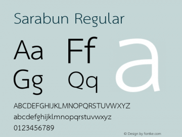 Sarabun Regular Version 1.3.2 2013 Font Sample