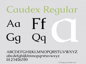 Caudex Regular Version 1.01 Font Sample