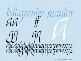 Killigraphy Regular sadan  -  5 / 16 / 98 Font Sample