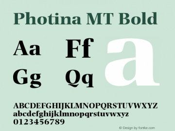 Photina MT Bold Version 001.003图片样张