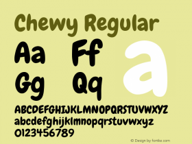 Chewy Regular Version 1.000 Font Sample