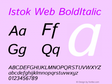 Istok Web BoldItalic Version 1.0.2g图片样张