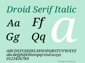 Droid Serif Italic Version 1.00 build 112图片样张