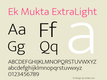 Ek Mukta ExtraLight Version 1.2图片样张
