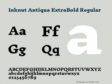 Inknut Antiqua ExtraBold Regular Version 1.002 Font Sample