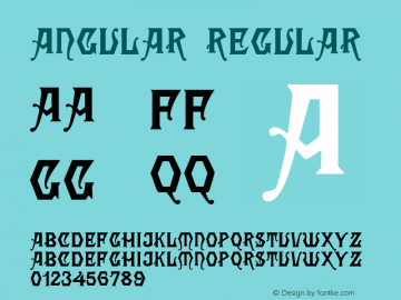 Angular Regular Macromedia Fontographer 4.1.5 19/03/99 Font Sample