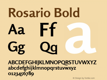 Rosario Bold Version 1.004 Font Sample