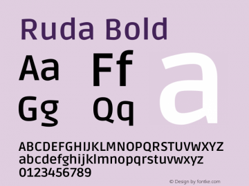 Ruda Bold Version 1.002 Font Sample