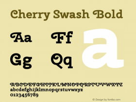 Cherry Swash Bold Version 1.001 Font Sample