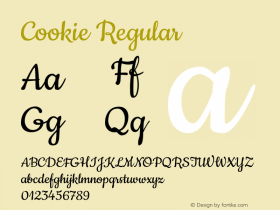 Cookie Regular Version 1.004 Font Sample