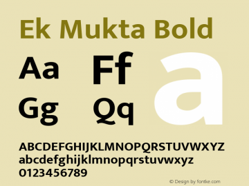 Ek Mukta Bold Version 1.2 Font Sample