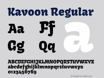 Kavoon Regular Version 1.004; ttfautohint (v1.4.1) Font Sample