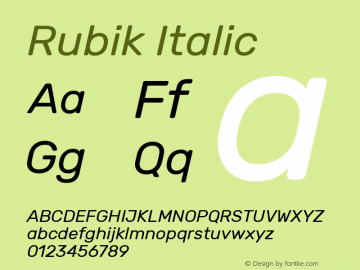 Rubik Italic Version 1.002图片样张