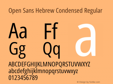 Open Sans Hebrew Condensed Regular Version 2.001;PS 002.001;hotconv 1.0.70;makeotf.lib2.5.58329 Font Sample