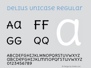 Delius Unicase Regular Version 1.002 Font Sample