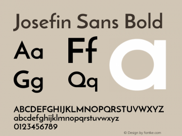 Josefin Sans Bold Unknown Font Sample