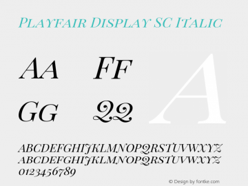 Playfair Display SC Italic Version 1.004;PS 001.004;hotconv 1.0.70;makeotf.lib2.5.58329; ttfautohint (v0.96) -l 42 -r 42 -G 200 -x 14 -w 