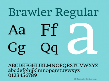 Brawler Regular Version 1.000 Font Sample