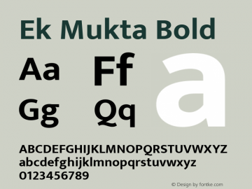 Ek Mukta Bold Version 1.2 Font Sample