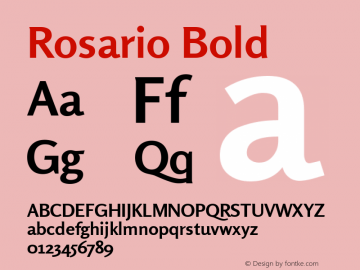 Rosario Bold Version 1.004 Font Sample