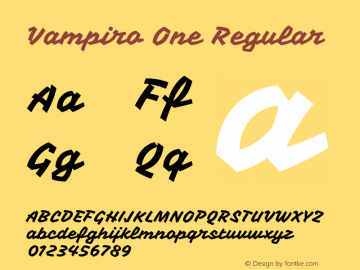 Vampiro One Regular Version 1.002 Font Sample