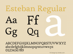 Esteban Regular Version 1.002 Font Sample