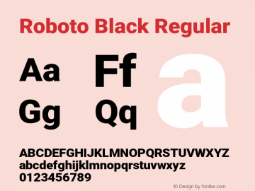 Roboto Black Regular Version 2.001171; 2014图片样张