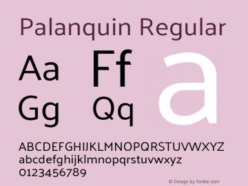 Palanquin Regular Version 1.0.4 Font Sample