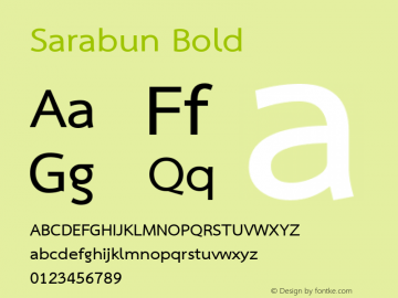 Sarabun Bold Version 1.3.2 2013 Font Sample
