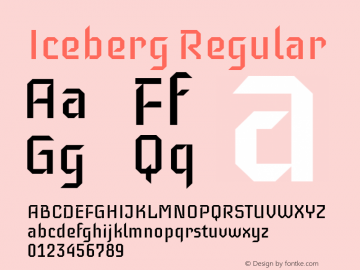 Iceberg Regular Version 1.002 Font Sample