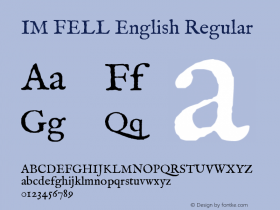 IM FELL English Regular 3.00图片样张