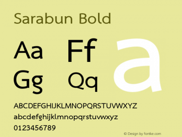 Sarabun Bold Version 1.3.2 2013 Font Sample