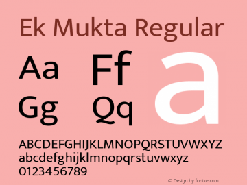 Ek Mukta Regular Version 1.2 Font Sample