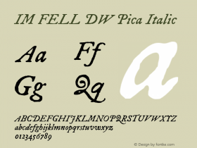 IM FELL DW Pica Italic 3.00图片样张