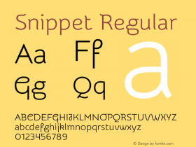 Snippet Regular Version 1.000 Font Sample