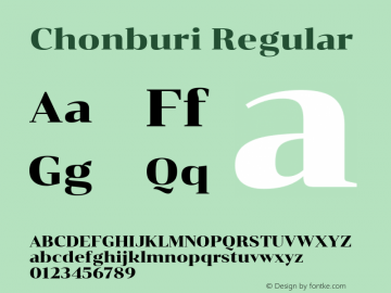 Chonburi Regular Version 1.000g图片样张