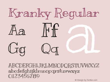 Kranky Regular Version 1.000 Font Sample