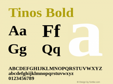 Tinos Bold Version 1.23 Font Sample