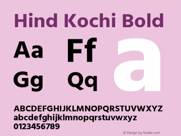 Hind Kochi Bold Version 0.702;PS 1.0;hotconv 1.0.81;makeotf.lib2.5.63406图片样张