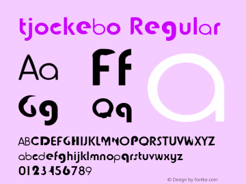 tjockebo Regular Macromedia Fontographer 4.1 1997-03-14 Font Sample