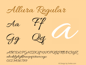 Allura Regular Version 1.004 Font Sample