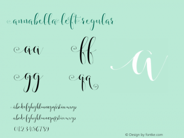 Annabella Left Regular Version 1.0 Font Sample